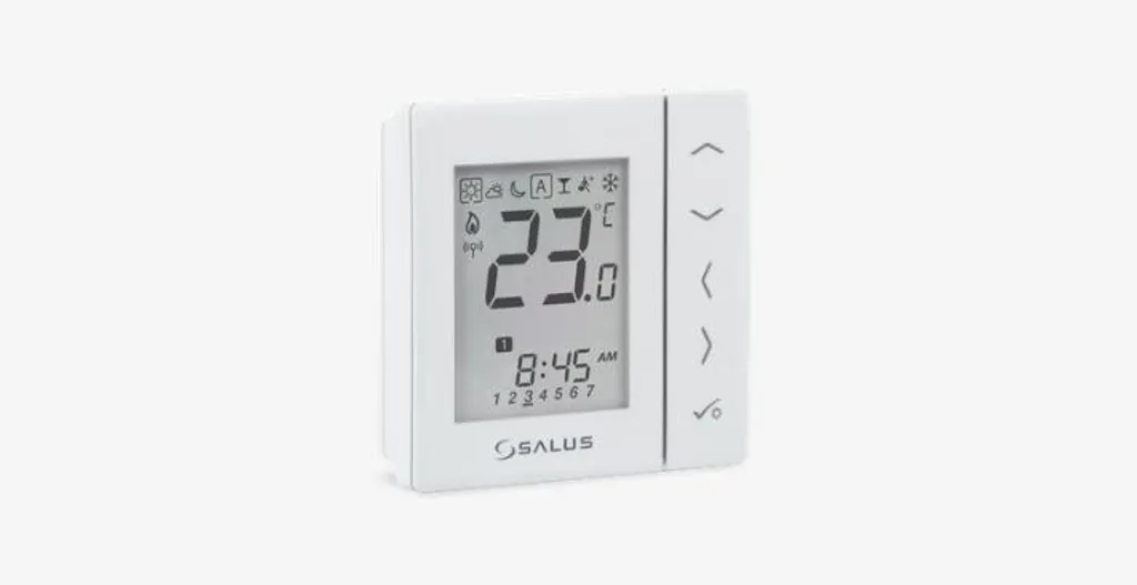 Régulateur de Température Salus VS20WRF Blanc pour Chauffage Maison