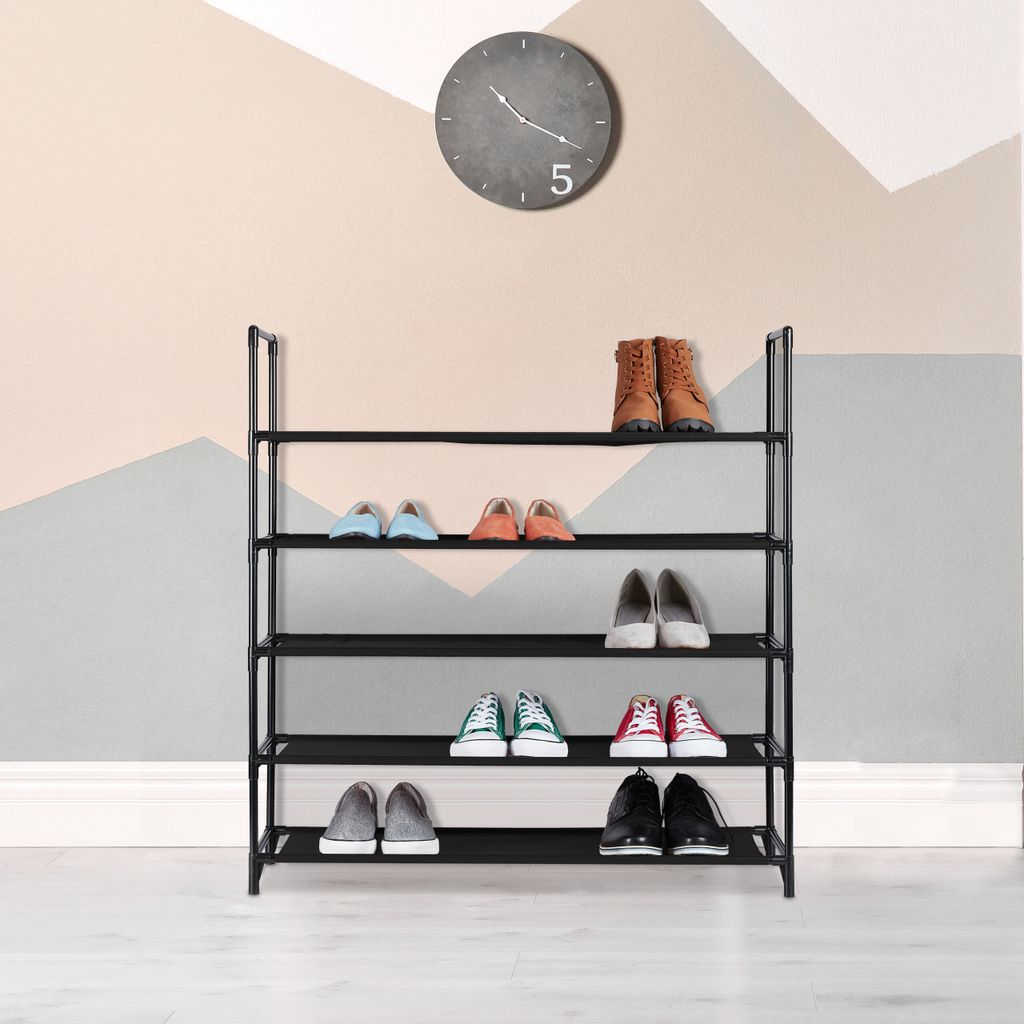 Relaxdays XL Schuhregal Stecksystem, 5 Ebenen, für 20 Paar Produktbild 