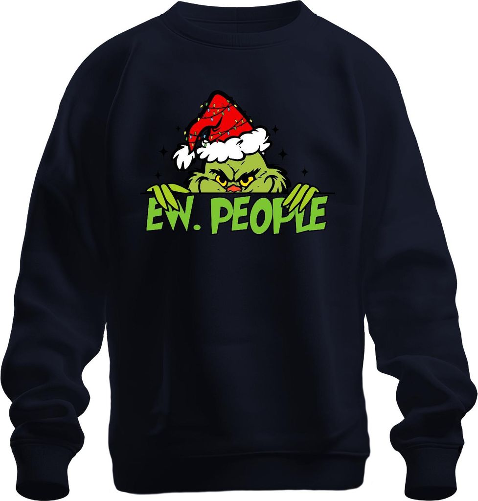 EW. PEOPLE Weihnachtsgrinch sarkastisch Weihnachten Geschenk Uni Sweatshirt Pullover, Navy, XL