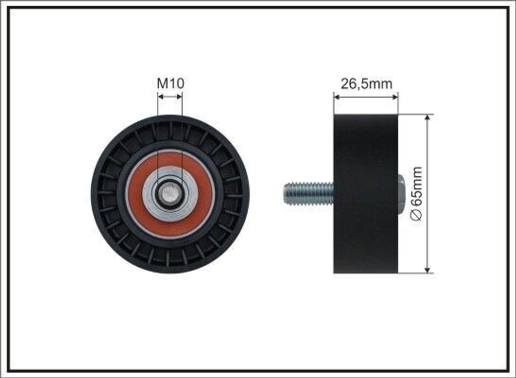 CAFFARO 13-99 Spannrolle Keilrippenriemen 65mm für VW POLO (9N) Golf IV Variant (1J5) Bora Limousine (1J2) passend für MERCEDES-BENZ für AUDI f...