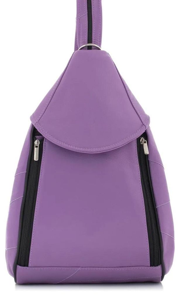 Lavendel eleganter Damen Lederrucksack im Beutelstil, Cityrucksack, Freizeitrucksack, Alltagsrucksack – Belveder Rene24