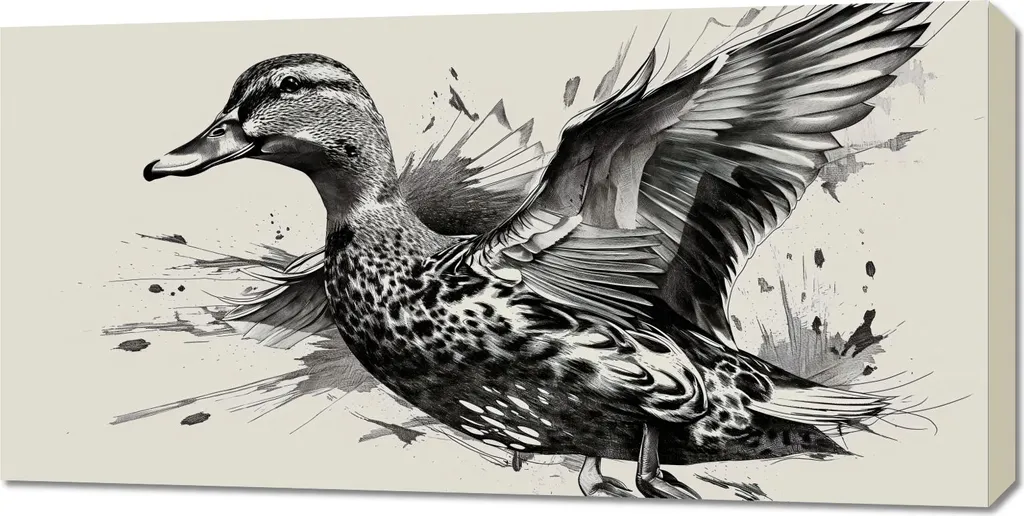 Déco Murale 100 x 50 cm Canards en Vol pour Habiller un Grand Mur Vide