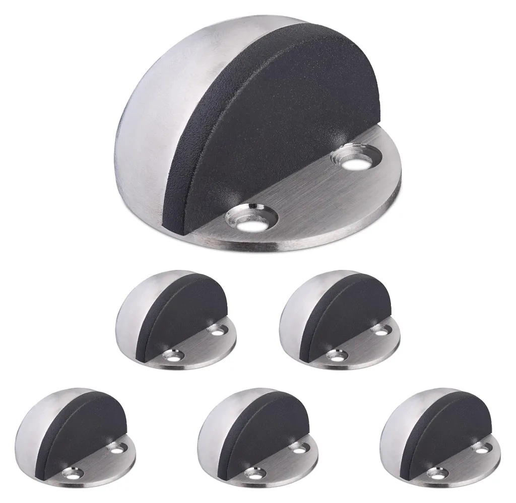 Butées de porte au sol plates lot de 6 pièces fixation colle ou vissée