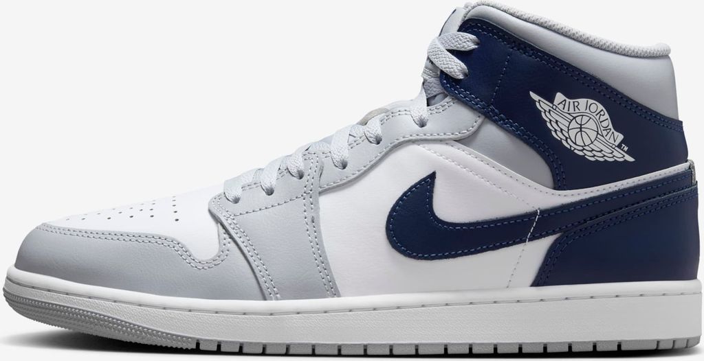 Nike Air Jordan 1 Mid "Wolf Grey Midnight Navy" Blau, Größe: 42,5