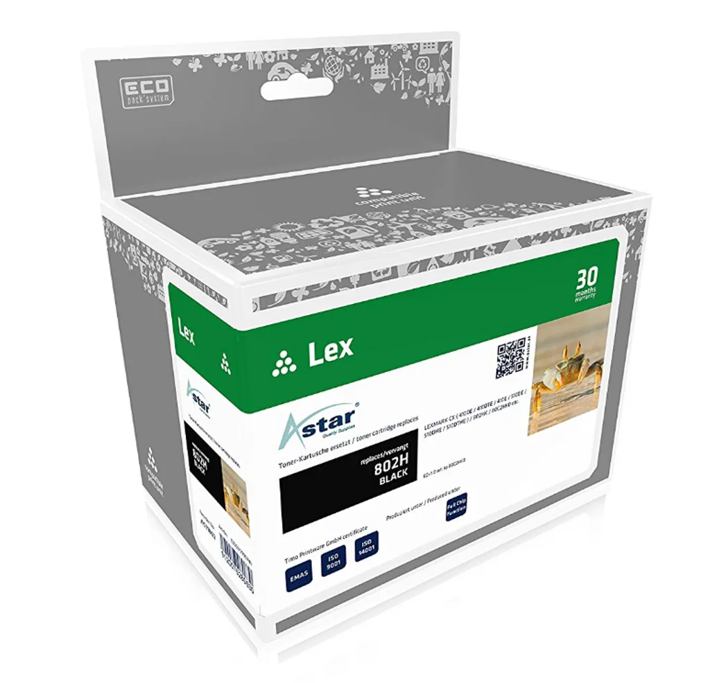 Toner laser noir compatible Lexmark 80C2HK0 Astar pour imprimante