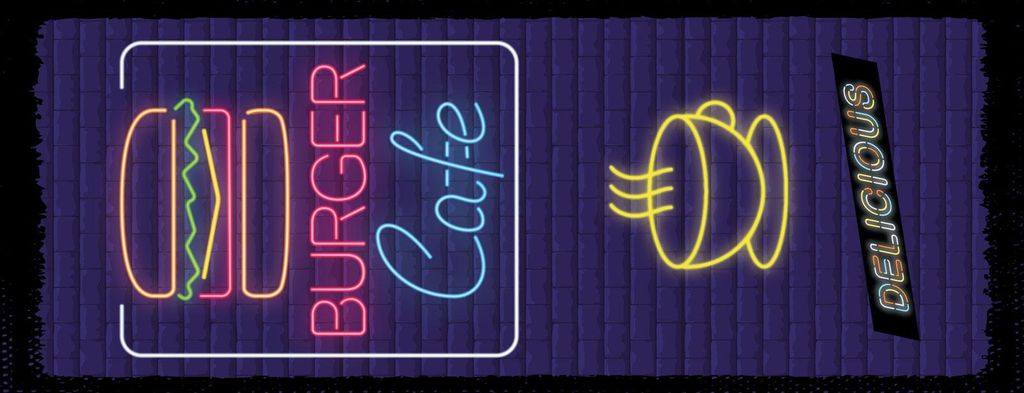 vianmo Blechschild 27x10 cm Burger Cafe Reklame
