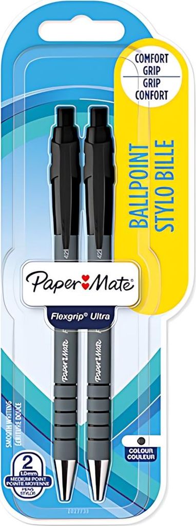 Paper:Mate Druckkugelschreiber FlexGrip Ultra 2er Blister schwarz
