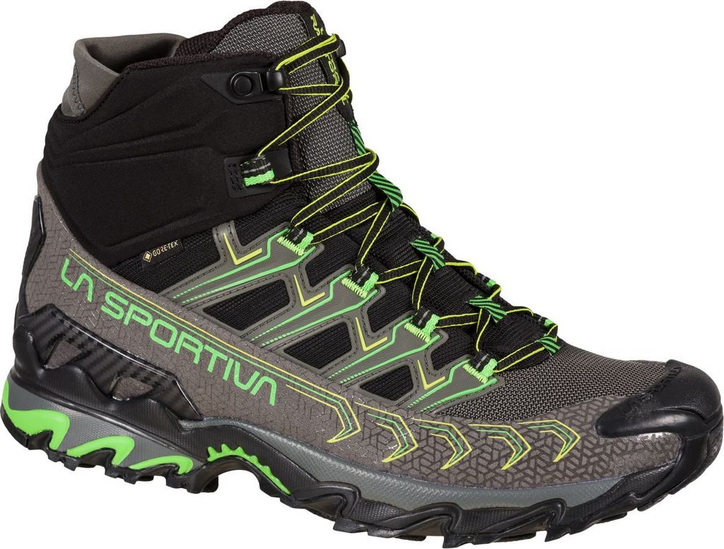 Ultra Raptor II Mid GTX, Mountain Hiking Footwear, 41.5, Metal/Flash Green (Grey) - La Sportiva