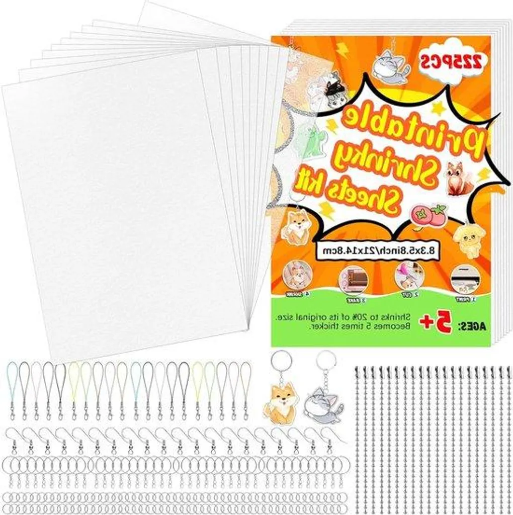 Kit DIY Bijoux en Plastique Fou A5 : Créez vos Porte-clés Personnalisés