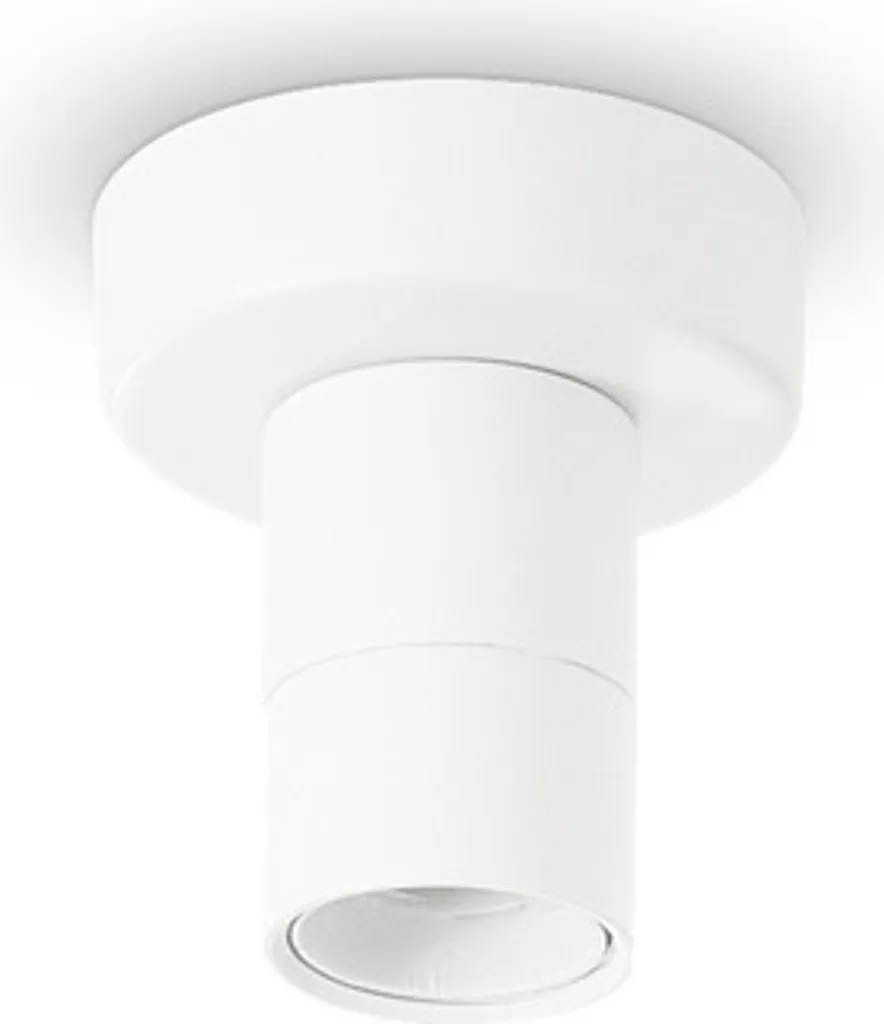 Plafonnier blanc métal E27 solution éclairage fixe pour plafond bas