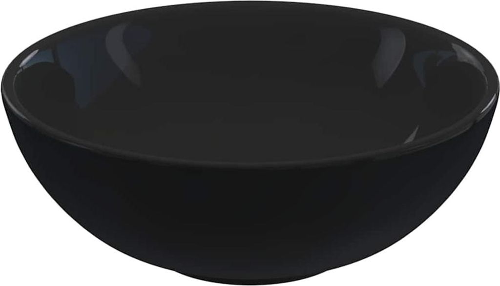 vidaXL Waschbecken Schwarz Glänzend Ø28x10 cm Keramik