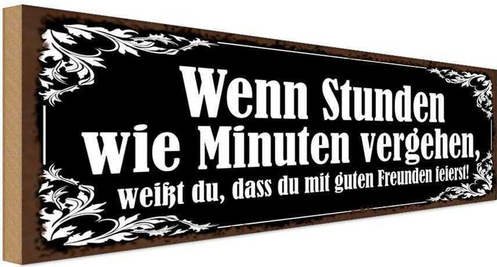 vianmo Holzschild 10x27 cm Stunden wie Minuten vergehen Produktbild 