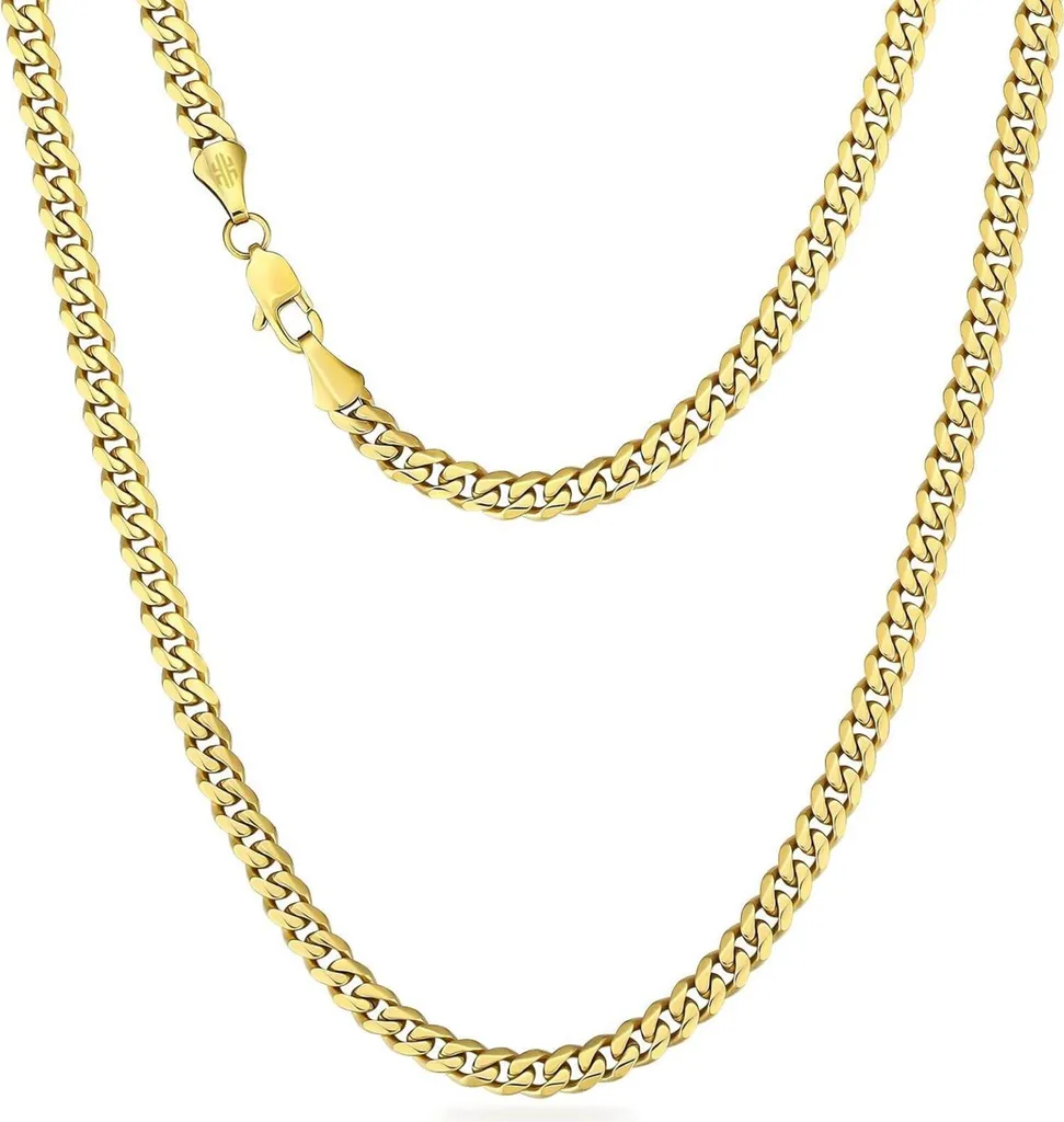 Catena blindata in acciaio inossidabile con taglio a diamante Catena cubana in oro 14K Catena d'argento Catena d'oro 66cm 6mm Oro