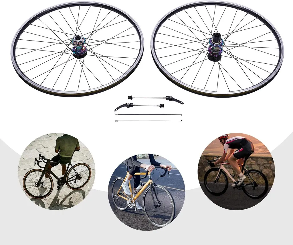 Roues VTT aluminium 74 cm légères et robustes compatible cassette 12V - 7