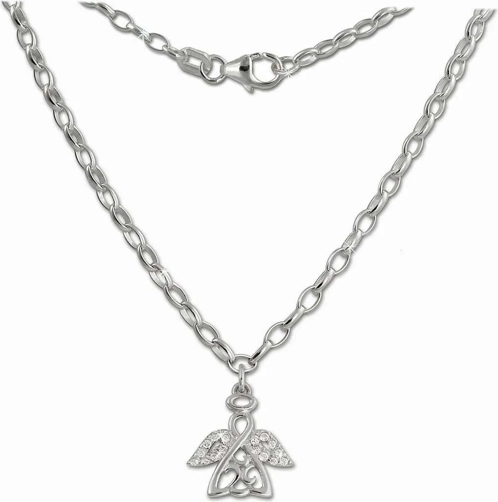 Collier Ange Argent 925 Teenie-Weenie - Chaîne Enfant 38cm Anti-allergie