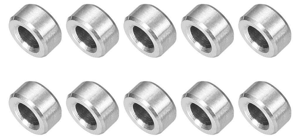 10 Distanzstücke aus Edelstahl, 3 mm Innendurchmesser x 6 mm Außendurchmesser x 3 mm Länge, Edelstahl 304, runde Distanzstücke ohne Gewinde, f...