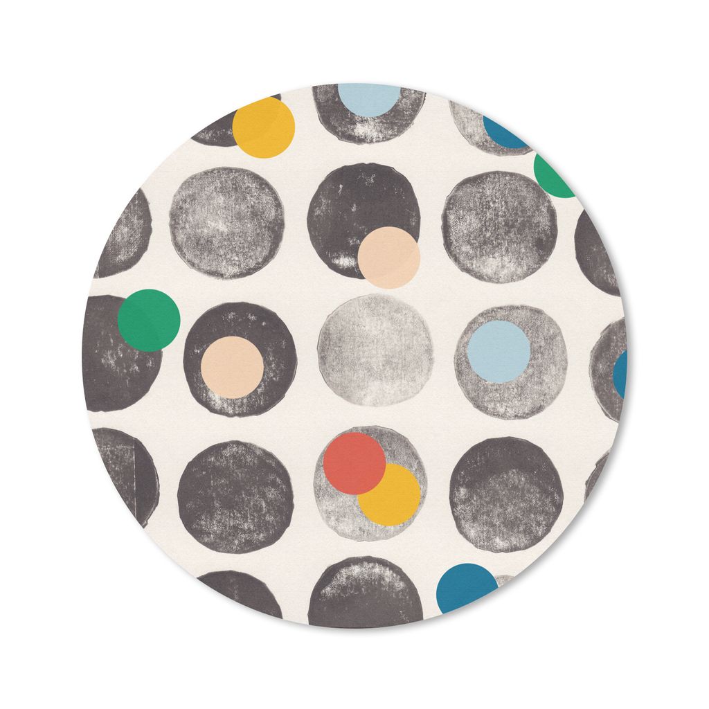 MuchoWow Mauspad Mousepad Farben - Abstrakt - Kreise - Pastell 50x50 cm - Mousepads - Maus Mat - Pad - Mausunterlage - Vinyl