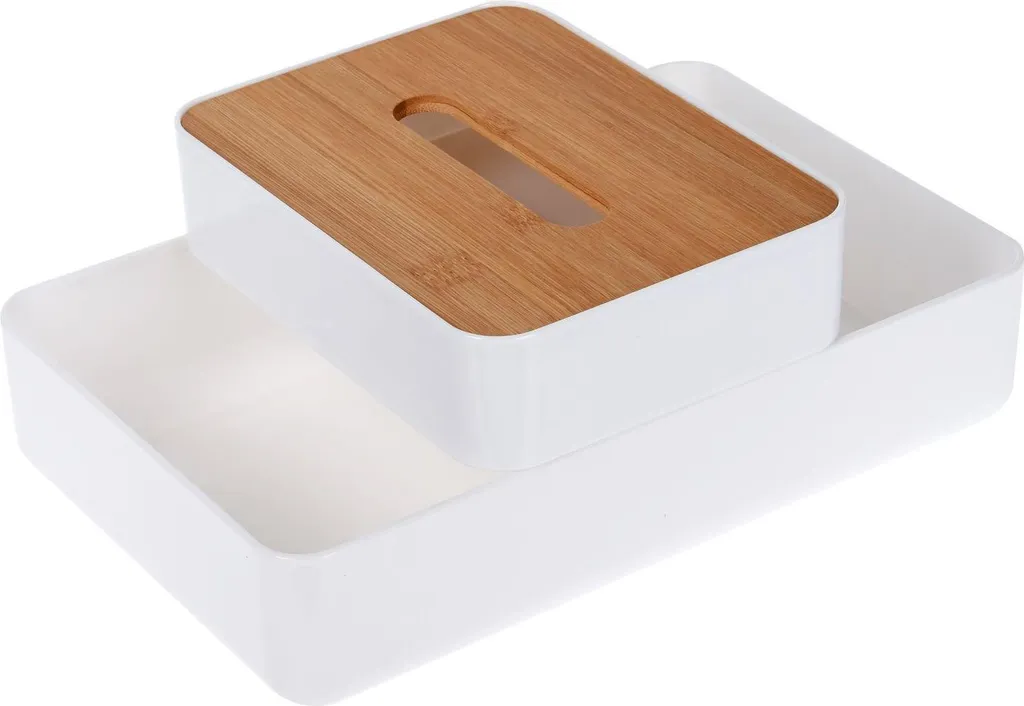 Organizer Trucchi Bambù 26x17 - Scatola Cosmetici Design Naturale