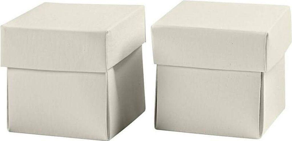 Faltschachtel, Größe 5,5x5,5 cm, 250 g, Creme, 10Stck.