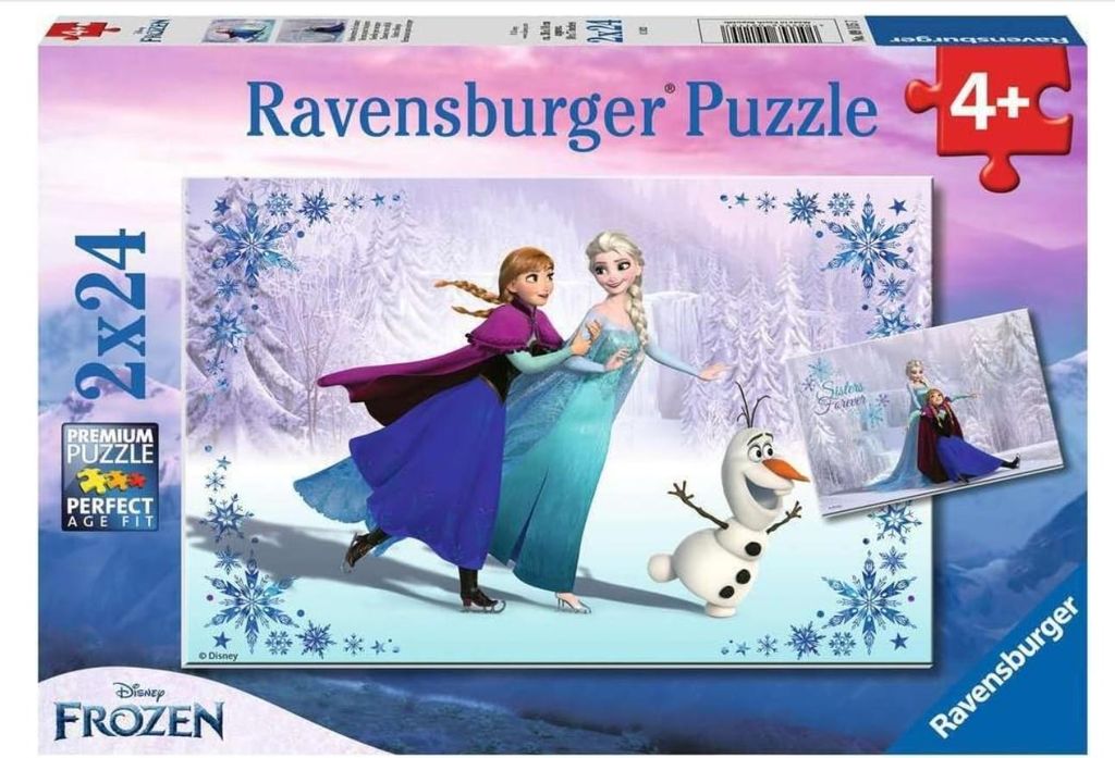 2 x 24 Teile Ravensburger Kinder Puzzle Disney Frozen Produktbild 
