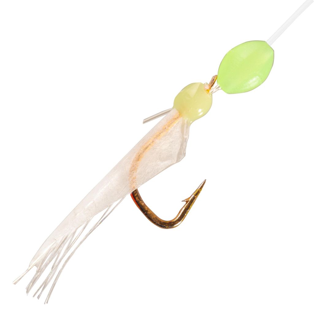 BKK Micro Flash NFA-02 White natural + Green resin - Meeresvorfach, Durchmesser:0.33mm (Hauptschnur) / 0.24mm (Vorfachschnur), Größe:Gr. 8