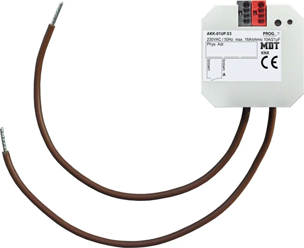 Actionneur de commutation MDT AKU-01UP.01 encastrable 16A 230V compact