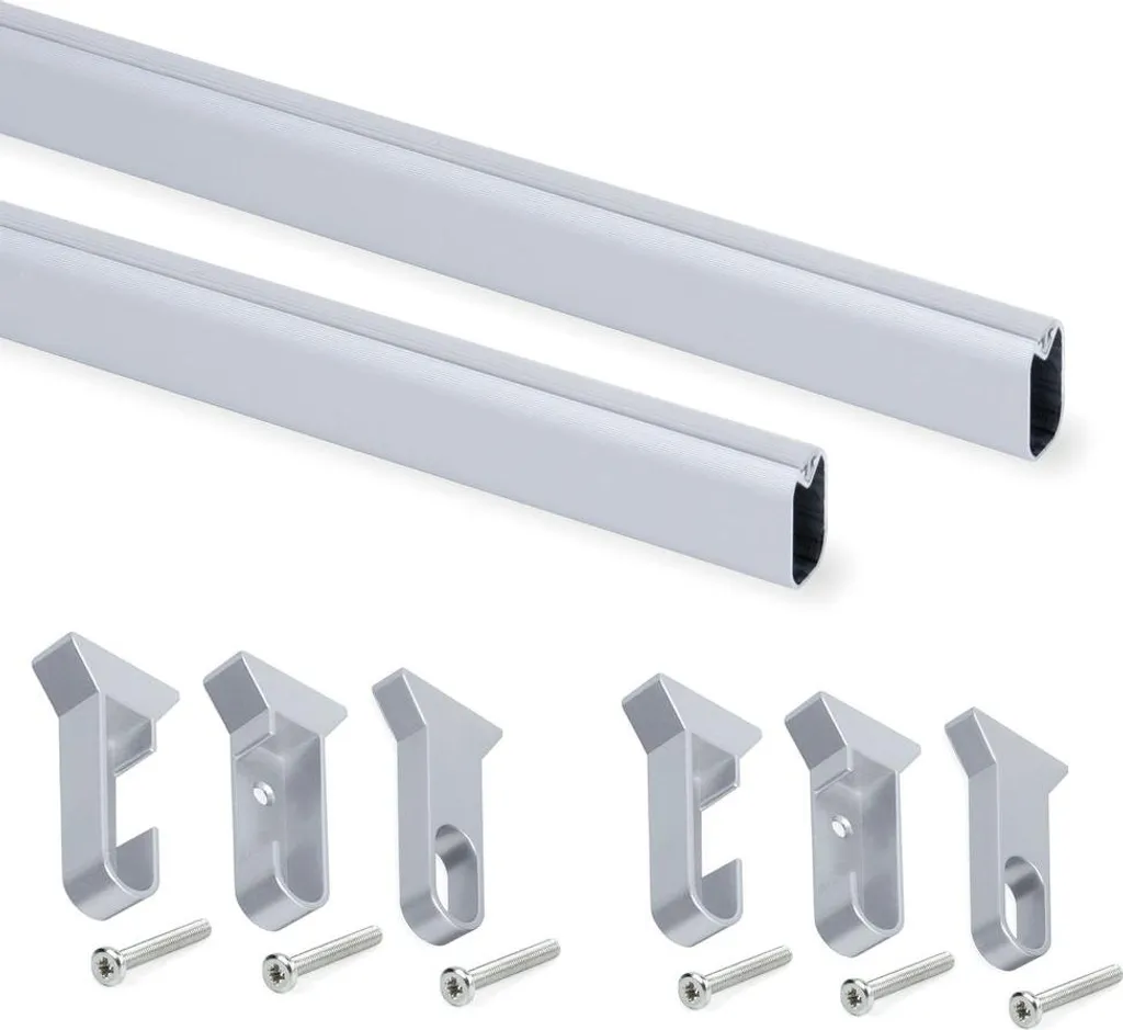 Kit tube de penderie Silk L 1150 mm en aluminium anodisé mat durable