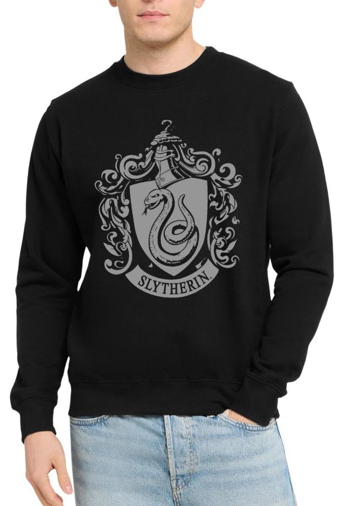 Spreadshirt Harry Potter Slytherin Banner Wappen Uni Pullover, XL, Schwarz