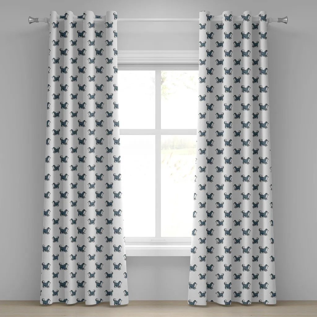 Tende Decorative 2 Pannelli Husky ABAKUHAUS 280x225 - Stile Alaska Blu