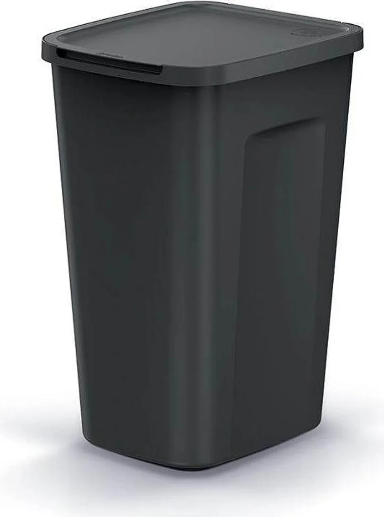 Grande Poubelle de Cuisine 50L Noire avec Couvercle Basculant Pratique
