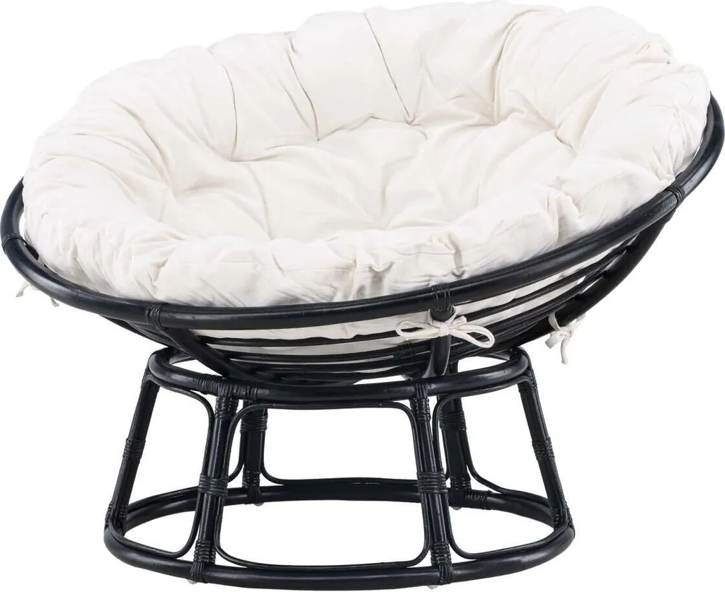 Fauteuil d'extérieur Design Noir et Blanc 115cm XL FURNLUX Bonnie