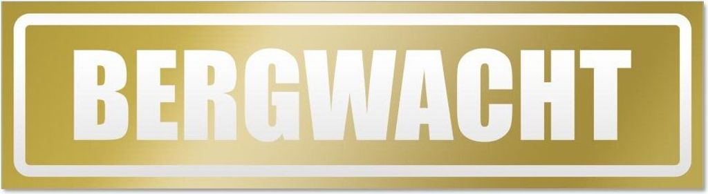 Kiwistar Bergwacht invertiert Magnetschild Schild magnetisch - 60cm Gold - Magnetfolie für Auto PKW Kfz