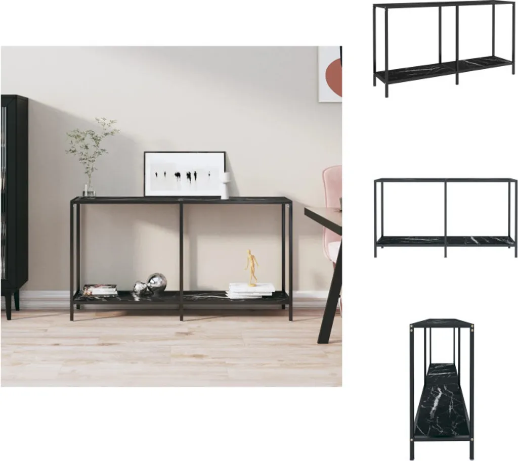 Consolle Ingresso vidaXL Vetro Nero 140 cm - Arredo Moderno e Stabile
