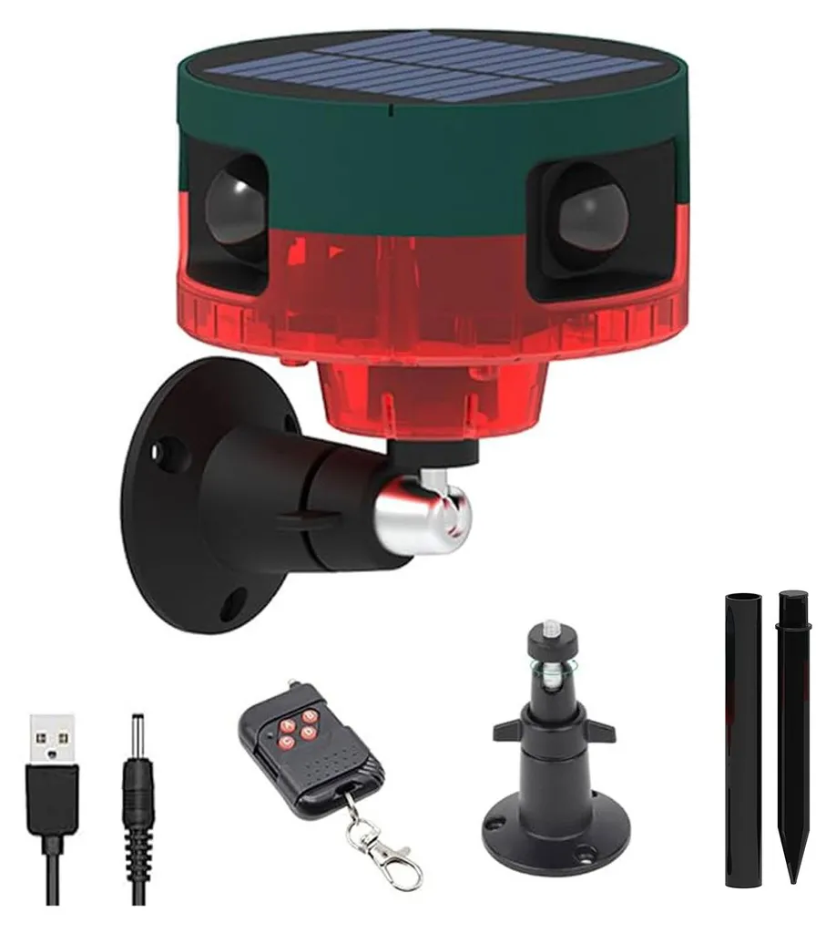 Alarme solaire d'extérieur pour protection jardin, ferme et verger