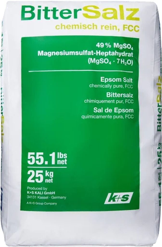 Epsom Salz, Bittersalz Magnesiumsulfat 25kg, MgSO4 Food Grade epsom salt