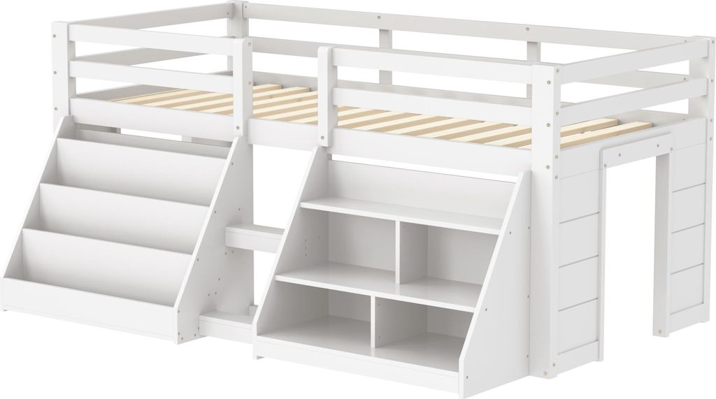 Merax Etagenbett Halbhohes Bett 90x200cm, mit Produktbild 