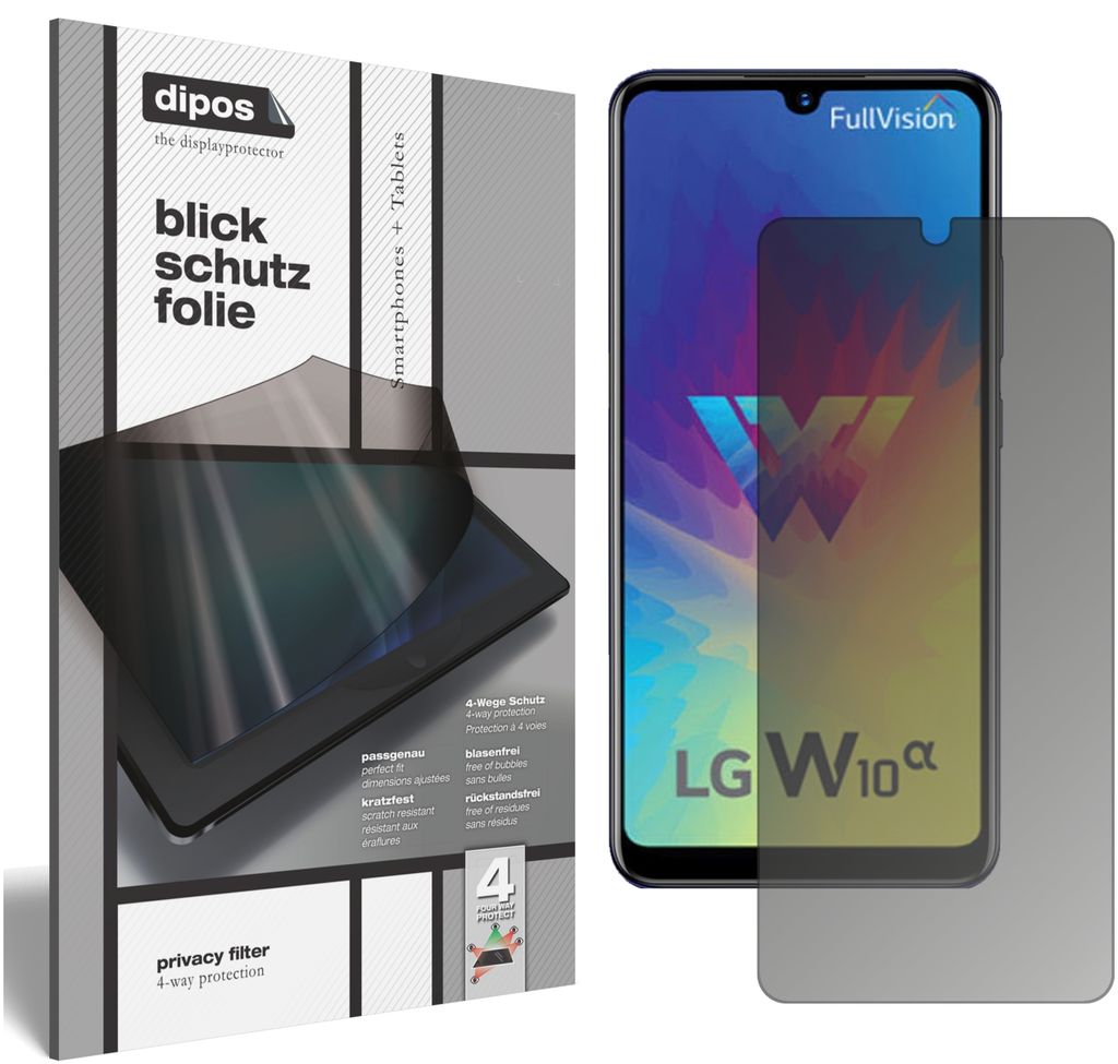 Blickschutzfolie für LG W10 Alpha matt Schutzfolie Folie Display Schutz dipos