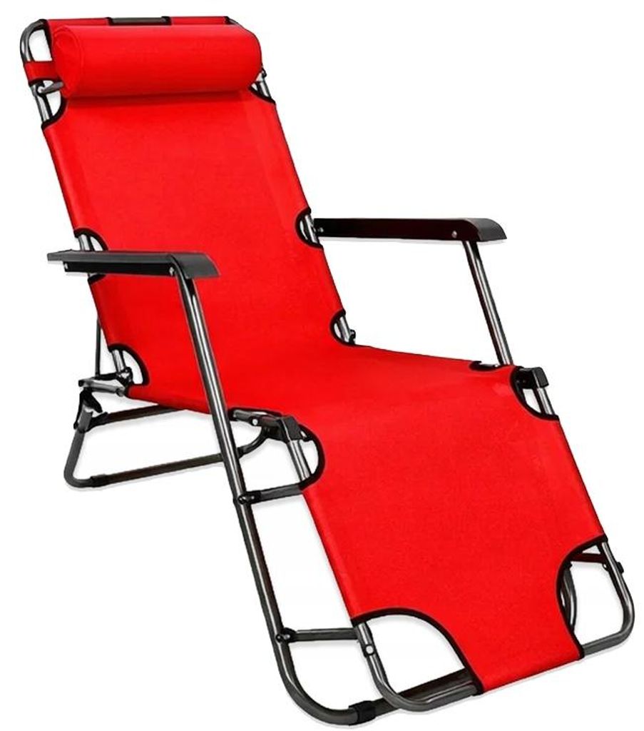 Klappbarer Gartenliege Zero Gravity Rot – Relaxliege Produktbild 