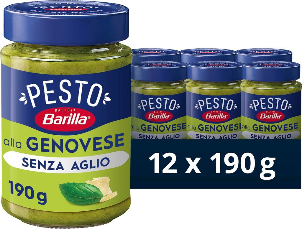 Barilla Pesto alla Genovese senza Aglio 12x190g | Produktbild 