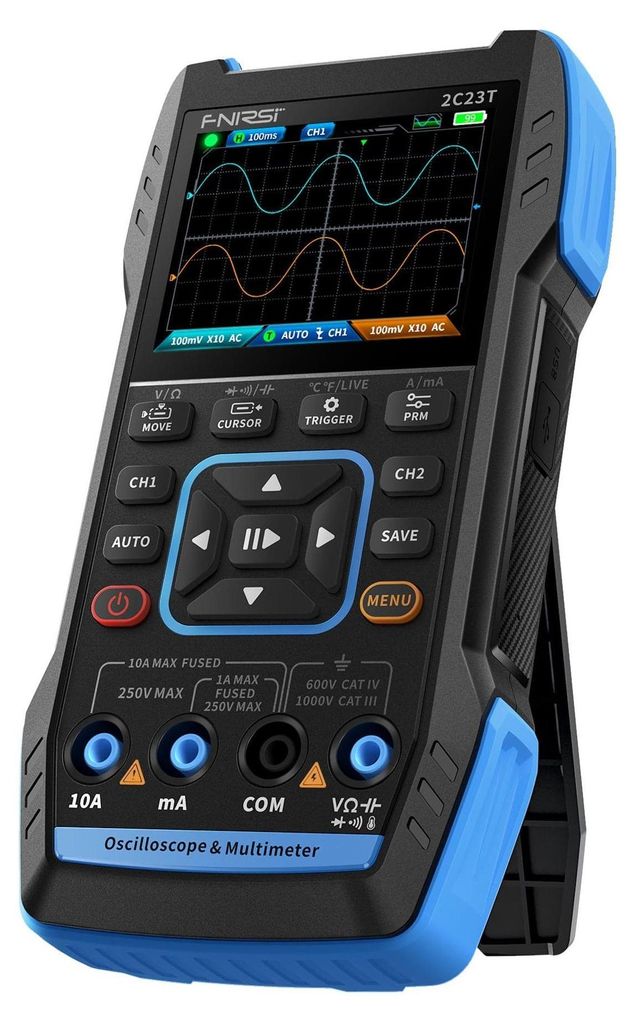 FNIRSI 2C23T 3-in-1 Portables Oszilloskop mit Multimeter und Signalgenerator, 2,8 Display, 10 MHz