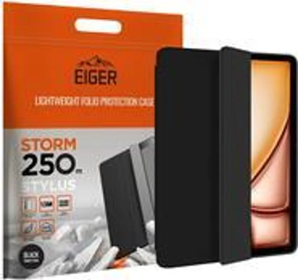 Custodia iPad Air 11 2024 Eiger Storm 250m Nera Elegante con Stand - 2