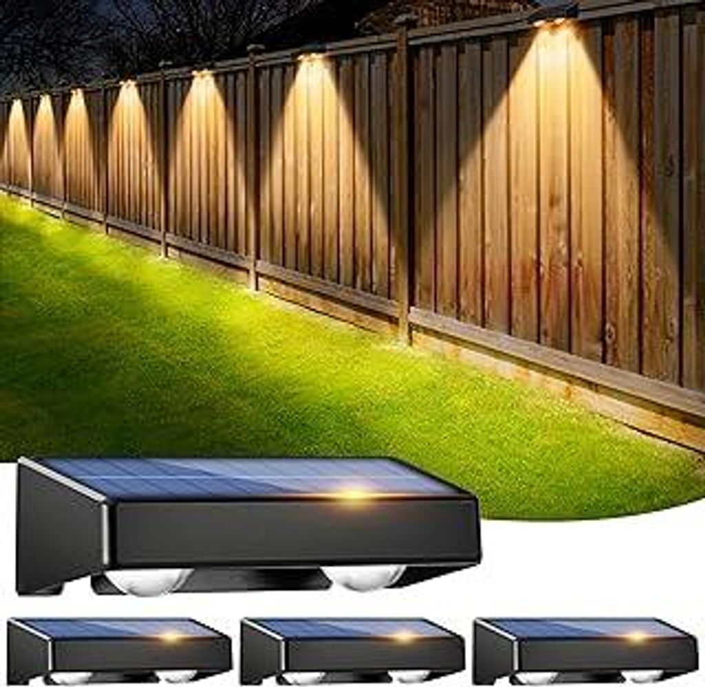 Solarlampen für Außen Wand, 4st LED Solarleuchte,P65 Wasserdicht Wandleuchte für Außenbereich 9 Farben 11 Modi RGB Aussenleuchte außenwandleuc...