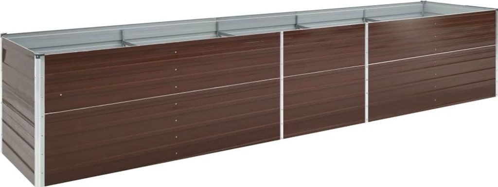 vidaXL Garten-Hochbeet Verzinkter Stahl 400×80×77 cm Braun Produktbild 