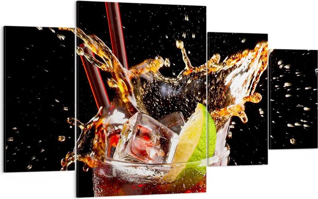 Bild auf Leinwand - Leinwandbild - Trinken saft cocktail nachtisch - 160x90cm - Wand Bild - Wanddeko - Leinwanddruck - Bilder - Kunstdruck - Leinwa...