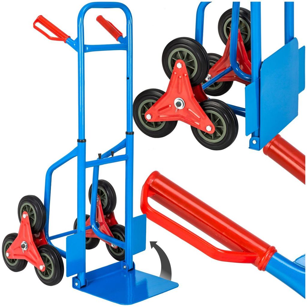 tectake Treppensackkarre 200kg Tragkraft Sternräder Stahl Produktbild 