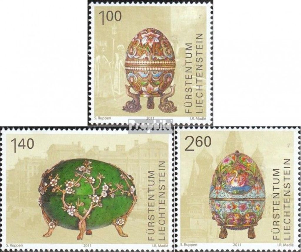 Briefmarken Liechtenstein 2011 Mi 1588-1590 (kompl.Ausg.) gestempelt Ostereier