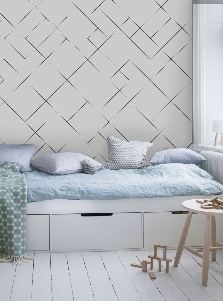 Coloray Fototapete 250x250 cm Latextapete Magicstick - Diagonale dünne Linien