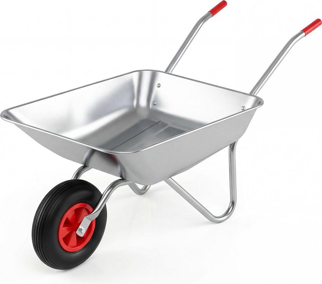 Brouette COSTWAY en métal galvanisé, roues en caoutchouc de Image du produit 