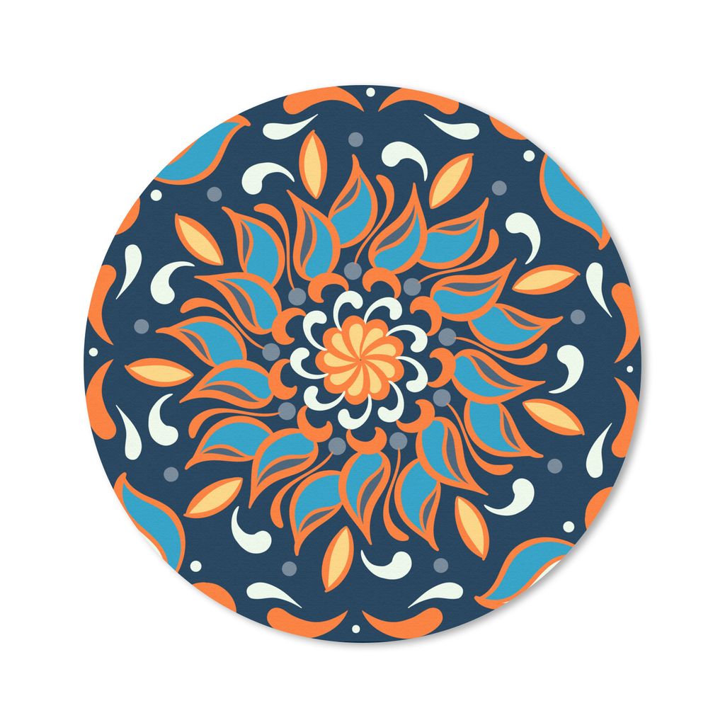 MuchoWow Mauspad Mousepad Sonnenblume - Blau - Orange - Quadratisch 30x30 cm - Mousepads - Maus Mat - Pad - Mausunterlage - Tischunterlage - Schr...