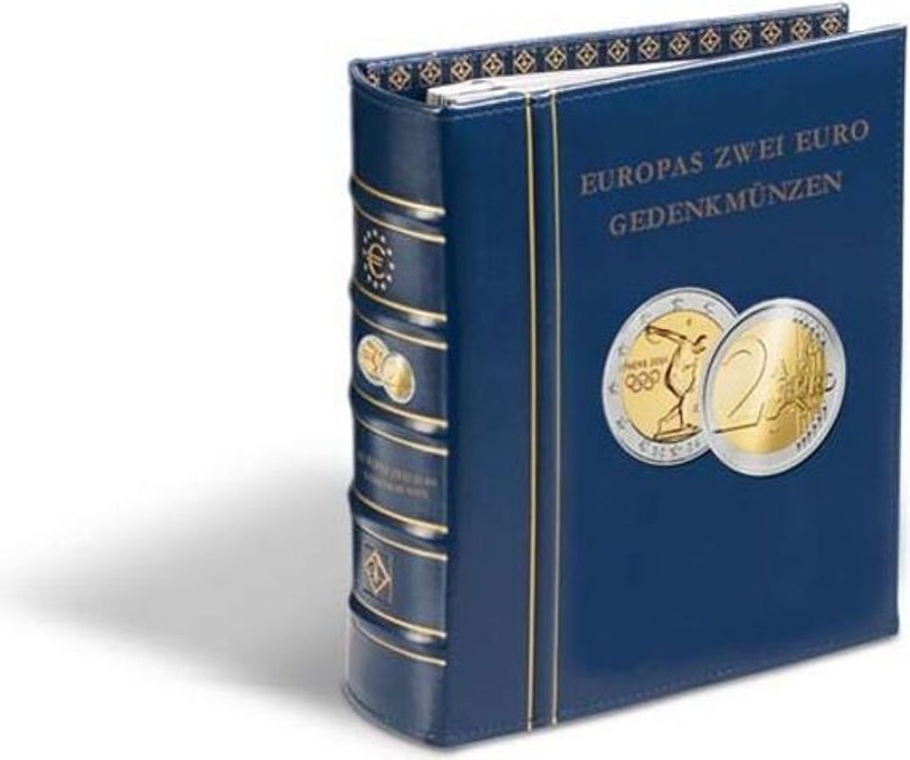 Münzalbum Classic-OPTIMA,Europas 2-Euro-Gedenkmünzeninkl.Schutzkassette , blau, Band 1